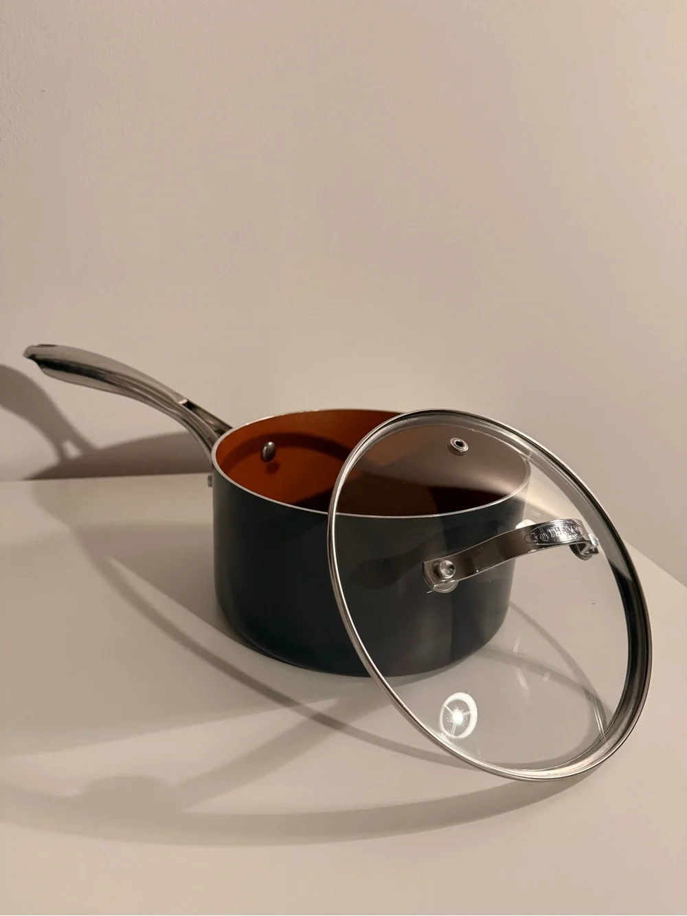 Gotham Steel 11 Piece Black and Copper Nonstick Saucepan Cookware Set